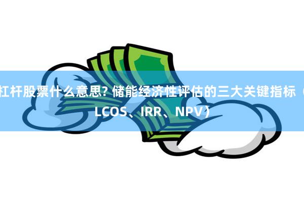 杠杆股票什么意思? 储能经济性评估的三大关键指标（LCOS、IRR、NPV）